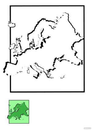 Green Europe Map Coloring Page