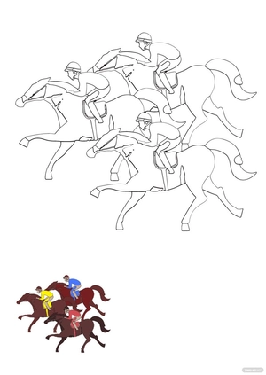 Horse Racing Coloring Page
