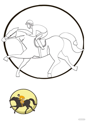Horse Riding Coloring Page