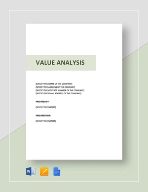 Value Analysis Template