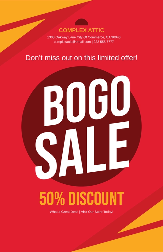 BOGO Discount Poster