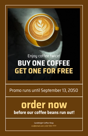 BOGO Coffee Shop Poster