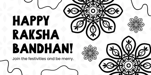 Black And White Raksha Bandhan Banner