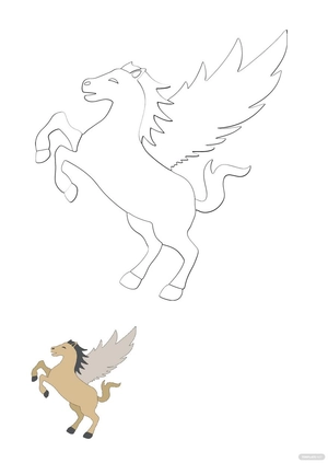 Flying Horse Coloring Page