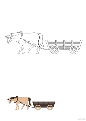 Horse Cart Coloring Page