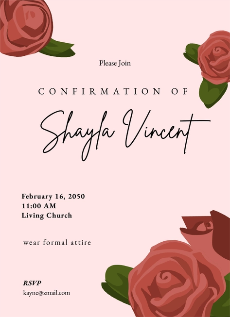 Catholic Confirmation Invitation Template