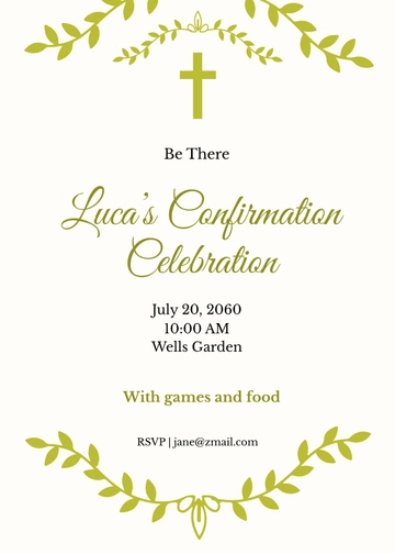 Confirmation Celebration Invitation Confirmation Celebration Invitation