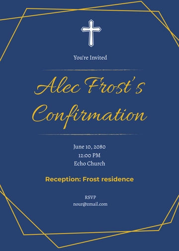 Blue Confirmation Invitation
