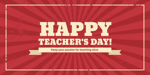 Vintage Teachers Day Banner Template