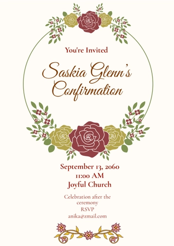 Floral Confirmation Invitation