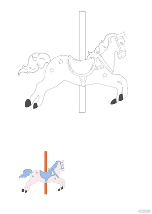 Carousel Horse Coloring Page