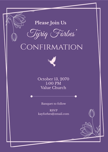 Purple Confirmation Invitation