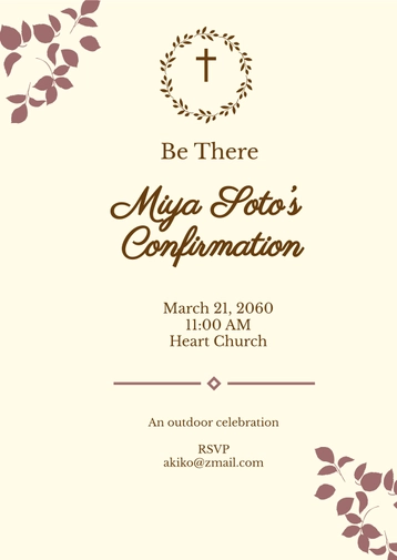Cross Confirmation Invitation Cross Confirmation Invitation