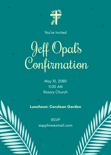 Teal Confirmation Invitation Teal Confirmation Invitation