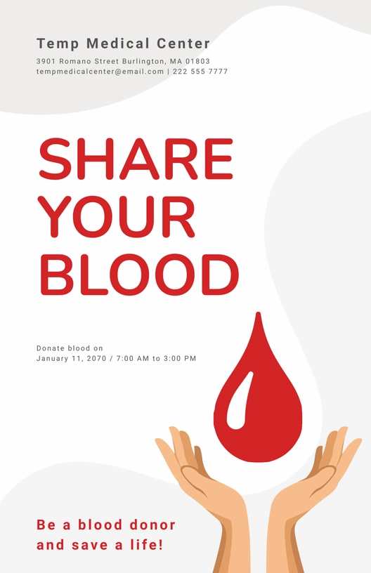 Blood Donation Awareness Poster Template