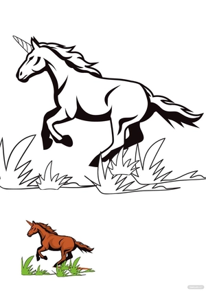 Animated Horse Coloring Page