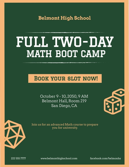 School Boot Camp Flyer
