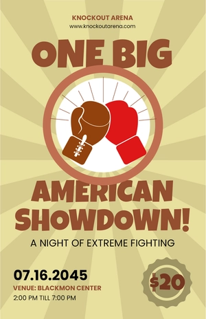Retro Boxing Poster Template