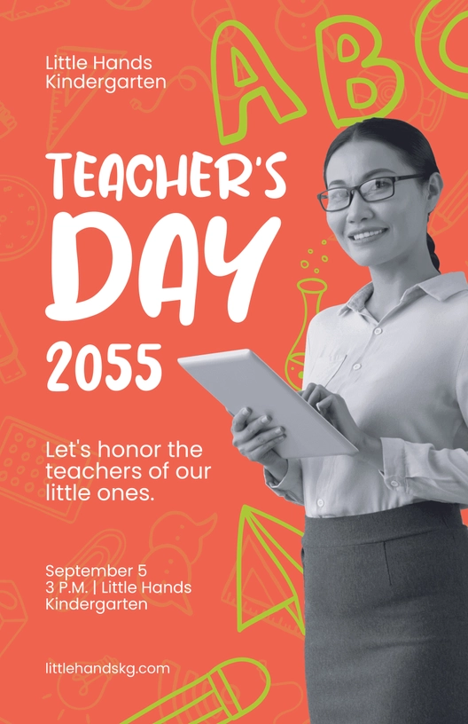 Teacher's Day Invitation Poster Template