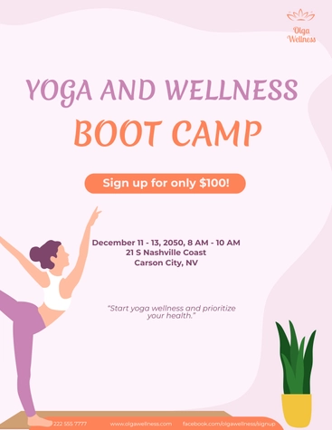 Wellness Boot Camp Flyer