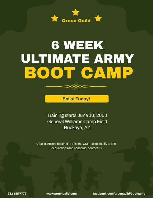 6 Week Boot Camp Flyer