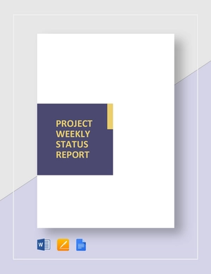 Sample Project Weekly Status Report Template