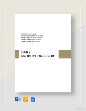 Simple Daily Production Report Template