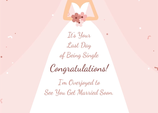 Bridal Shower Congratulations Card Template