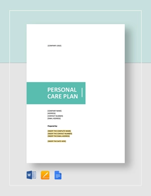 Personal Care Plan Template