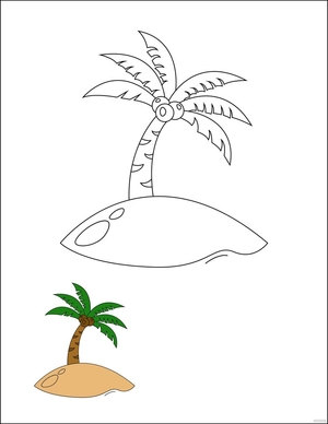 Summer Beach Coloring Page