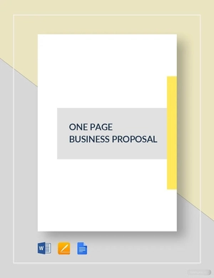 One Page Business Proposal Template
