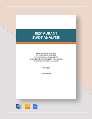 Restaurant SWOT Analysis Template Restaurant SWOT Analysis Template