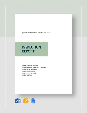 Inspection Report Template Inspection Report Template
