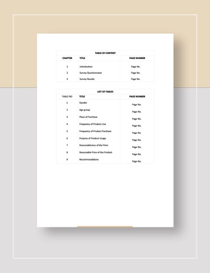 Survey Result Template Survey Result Template