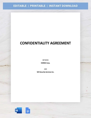 Basic Confidentiality Agreement Template