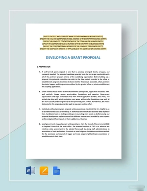Developing a Grant Proposal Template