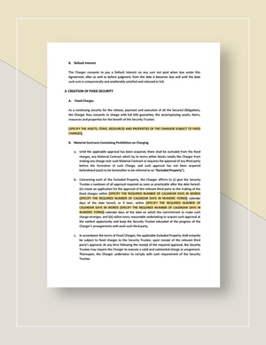 Debenture Short Form Template
