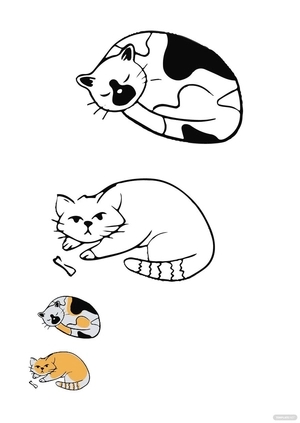 Free Cat Anime Coloring Pages Template to Edit Online