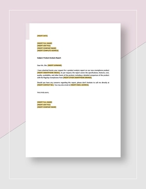 Product Analysis Report Template