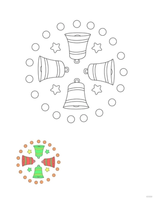 Free Christmas Mandala Coloring Page Template to Edit Online