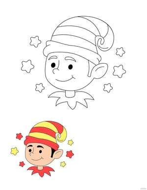 Free Christmas Elves Coloring Page Template to Edit Online