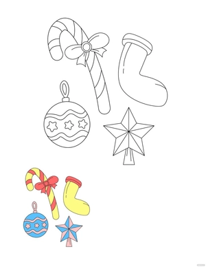 Free Christmas Decoration Coloring Page Template to Edit Online