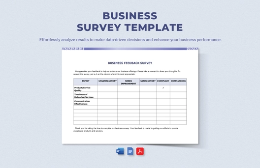 Business Survey Template Business Survey Template
