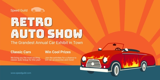 Free Retro Car Banner Template to Edit Online