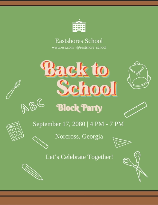 Back To School Block Party Flyer Template
