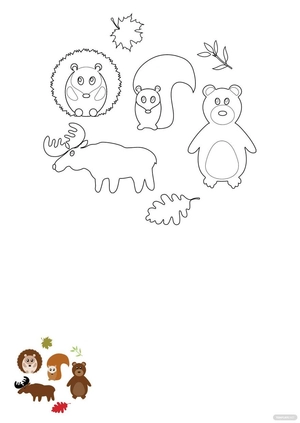 Fall Animals Coloring Pages