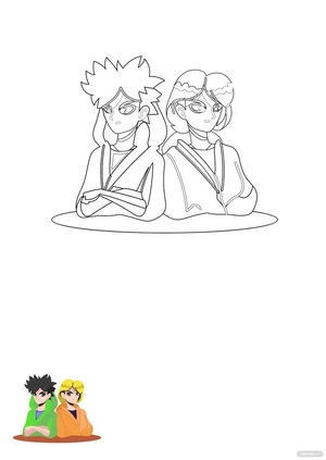 Free Anime Couples Coloring Pages Template to Edit Online