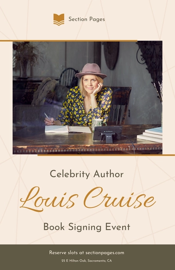 Free Author Book Signing Event Poster Template to Edit Online
