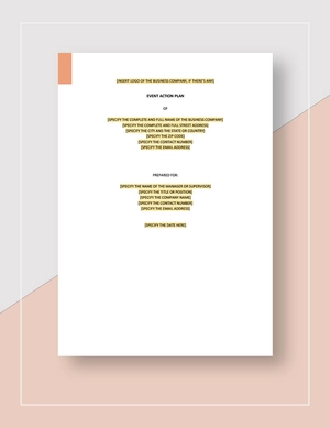 Event Action Plan Template