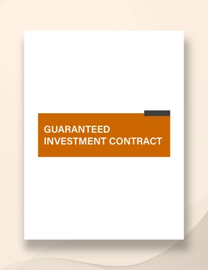 Guaranteed Investment Contract Template